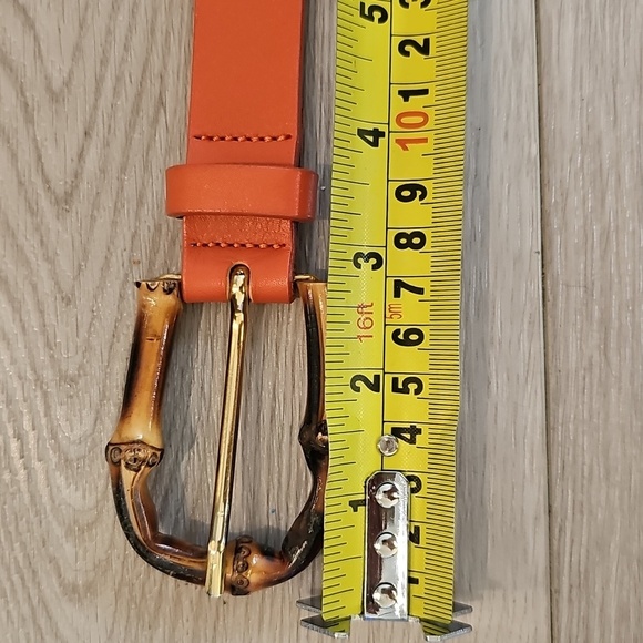 Garuglieri Italian Genuine Leather Belt With A Bamboo Belt Buckle, Size Large - Picture 8 of 11